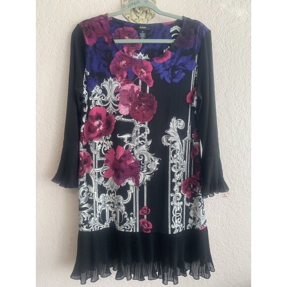 Alfani Retro Purple/white Floral Tunic Classic Stretchy Size Medium - Picture 1 of 5